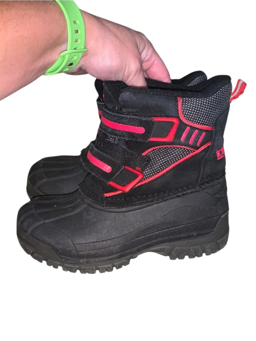 Totes Toddler 11 Black & Red Winter Boots Warm Waterproof Snow Boots